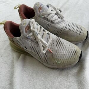 Nike Air Max 270 Shoes Mens Size 12 White Beige Black Pastel DQ7642-100 Sneakers